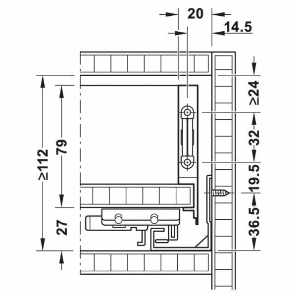 Hafele Çekmece Seti Bas-Aç Bordürsüz Vidalı 45'lik Beyaz