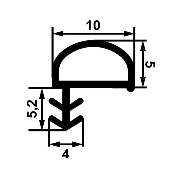 Hafele F01 Yandan Basan D Tipi Kapı Fitili 10mm, Mat Beyaz Renk