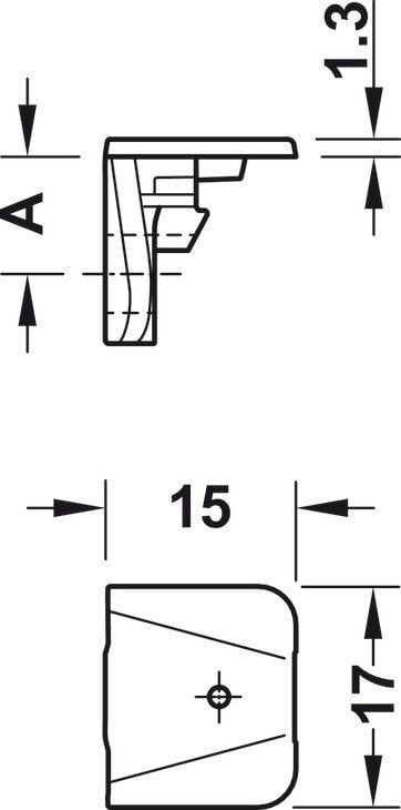 Hafele Tab15 Raf Bağlantı Elemanı, Vidalanarak