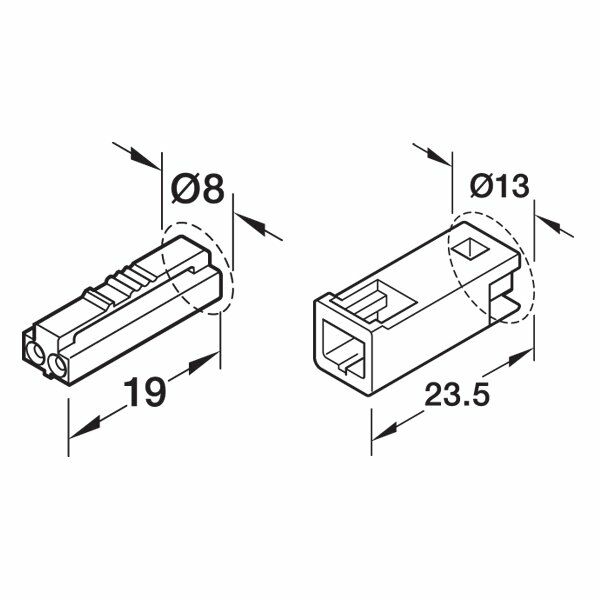 Hafele Loox5 Uzatma kablosu 12V, 500mm