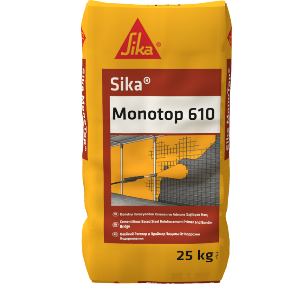 Sika MonoTop-610- Donatıyı korozyondan koruyan ve aderans sağlayan harç 25 Kg
