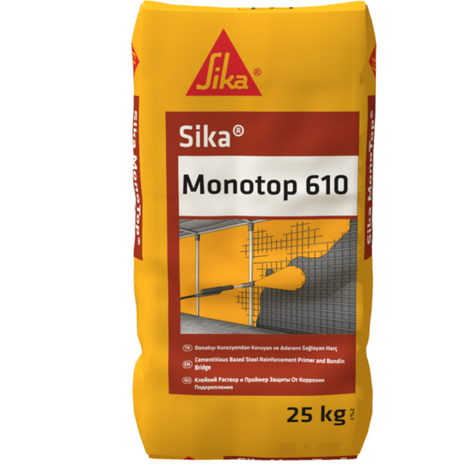 Sika MonoTop-610- Donatıyı korozyondan koruyan ve aderans sağlayan harç 25 Kg
