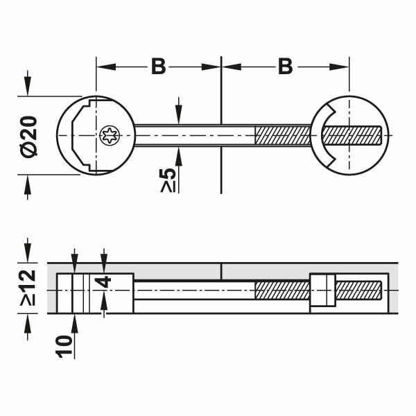 Hafele Drıll Tezgah Bağlantı Elemanı Ø20 100Mm