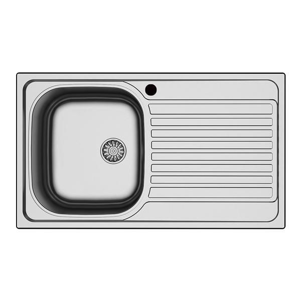 Hafele Capua04 Tezgah Üstü Eviye Seti, Satine Sağ Damlalık (Sifonsuz)