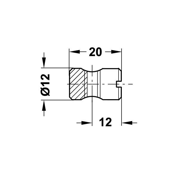 Hafele Bağlantı Gövdesi M8/12x20mm (100 Adet), Galvaniz
