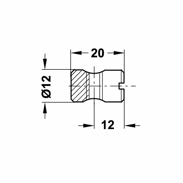 Hafele Bağlantı Gövdesi M6/12x20mm (100 Adet), Galvaniz