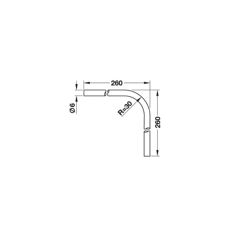 Hafele Fılo Köşe Dönüş Barı Parlak Krom 260x260mm