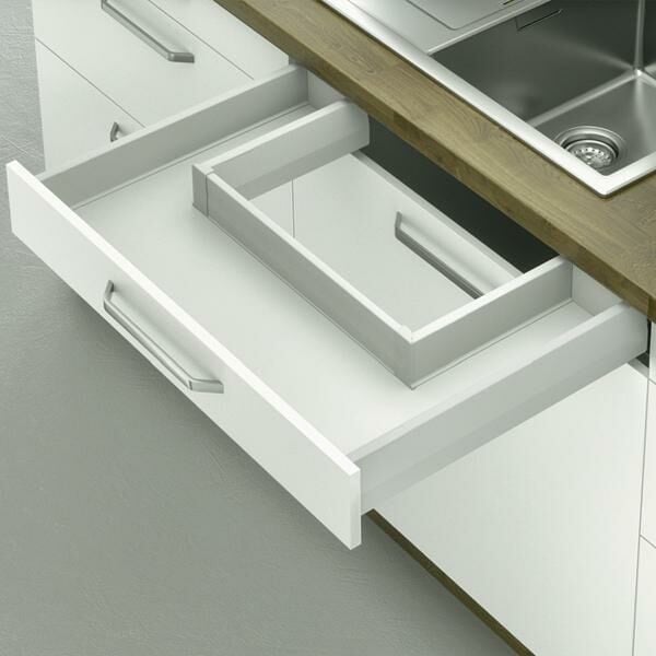 Hafele Eviye Altı Çekmece Seti Yuvarlak Bordürlü 50'lik Vidalı Gri