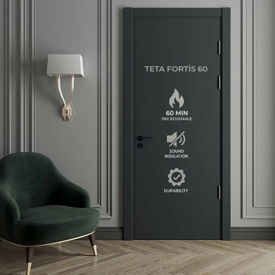Teta Home Titan 90 Dk Yangına Dayanıklı İç Oda Mdf Lake Kapı