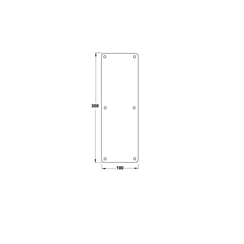 Hafele İtme Plakası 1,5x100x300mm Mat Paslanmaz Çelik Renk