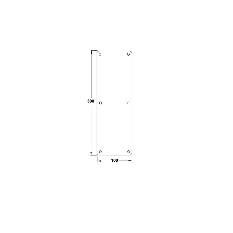 Hafele İtme Plakası 1,5x100x300mm Mat Paslanmaz Çelik Renk