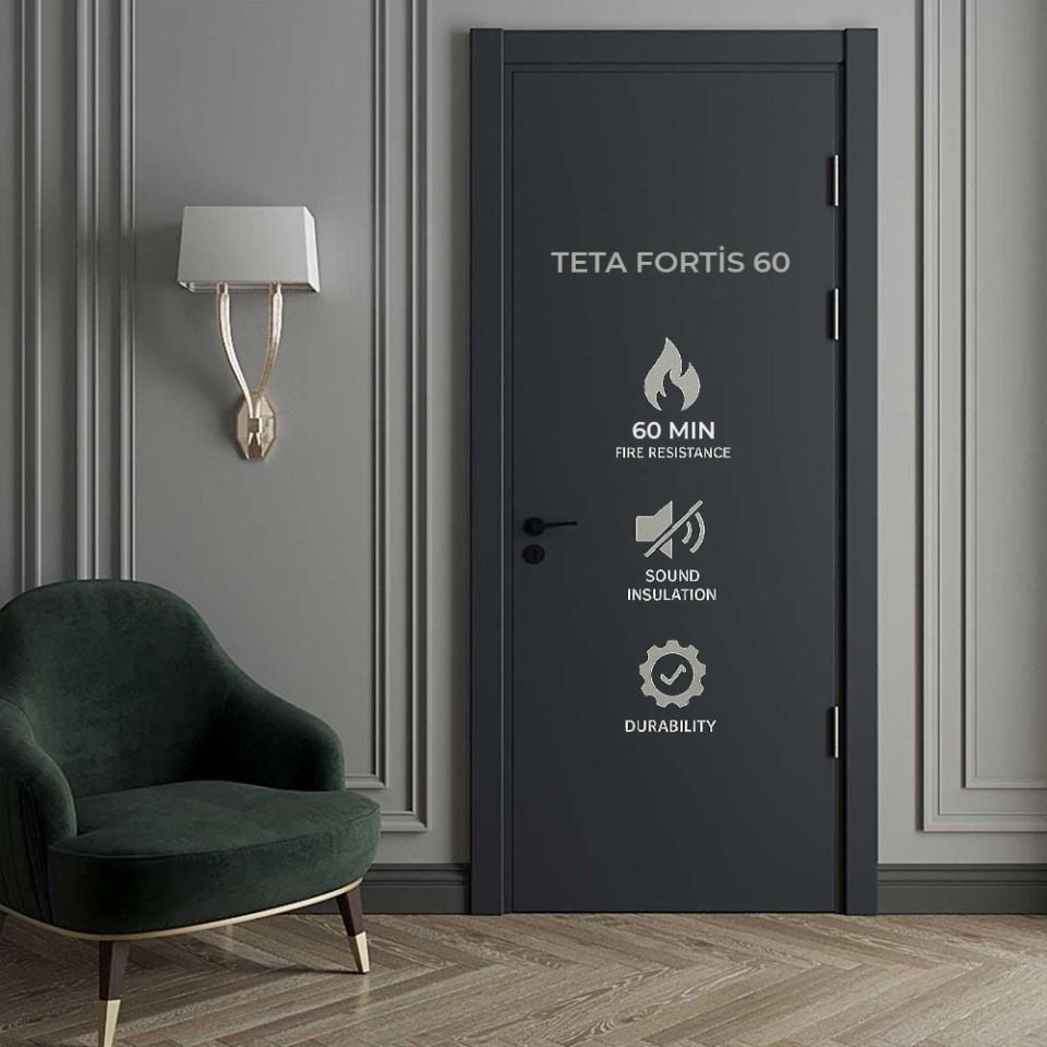 Teta Home Fortis 60 Dk Yangına Dayanıklı İç Oda Mdf Lake Kapı