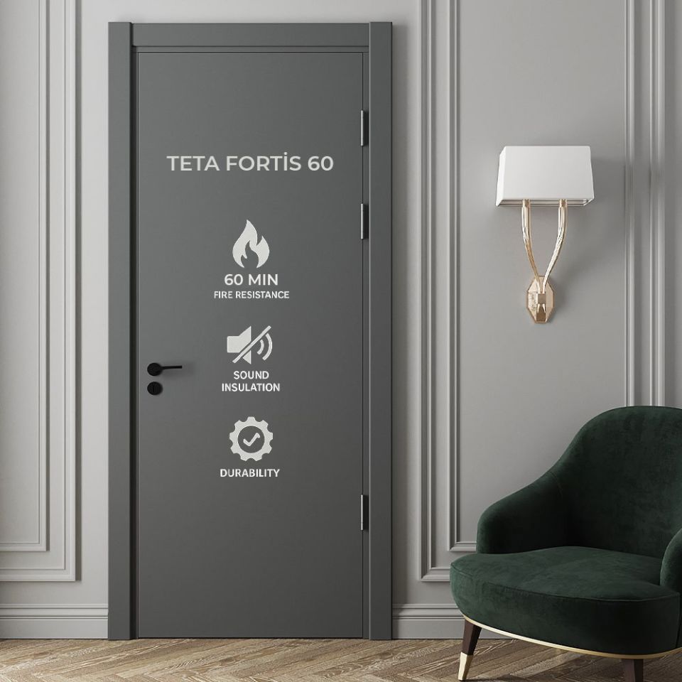 Teta Home Fortis 60 Dk Yangına Dayanıklı İç Oda Mdf Lake Kapı
