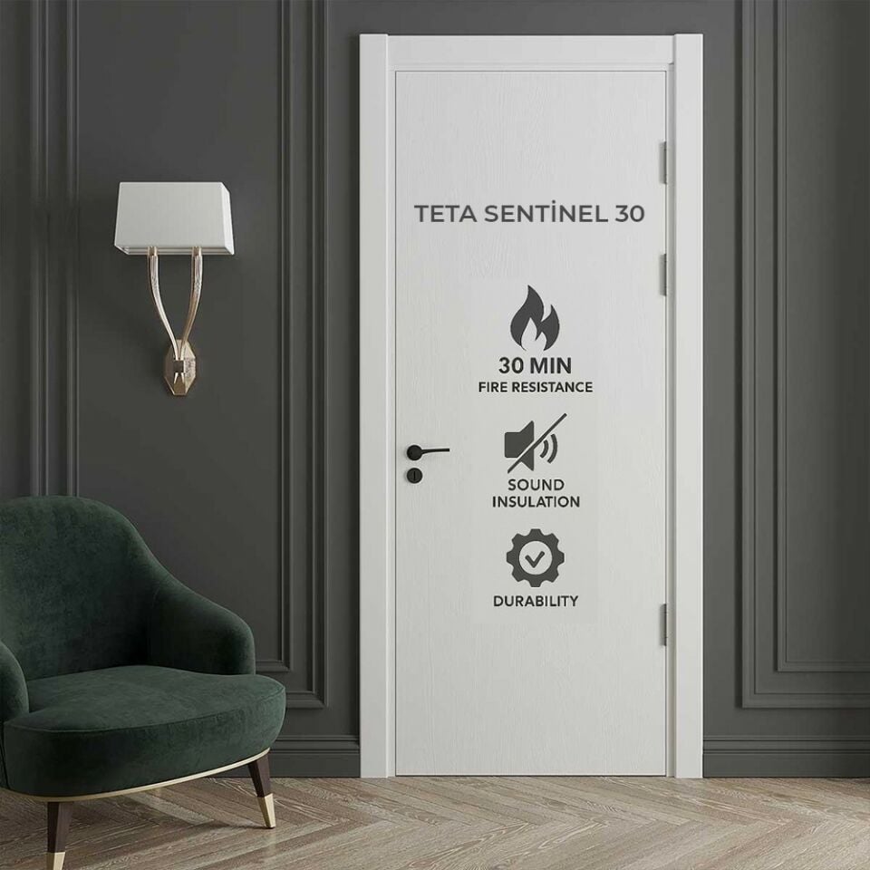 Teta Home Sentinel 30 Dk Yangına Dayanıklı İç Oda Mdf Lake Kapı