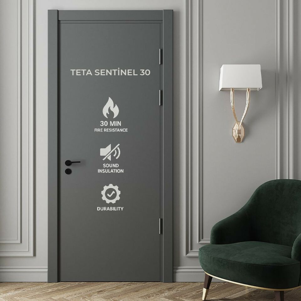 Teta Home Sentinel 30 Dk Yangına Dayanıklı İç Oda Mdf Lake Kapı