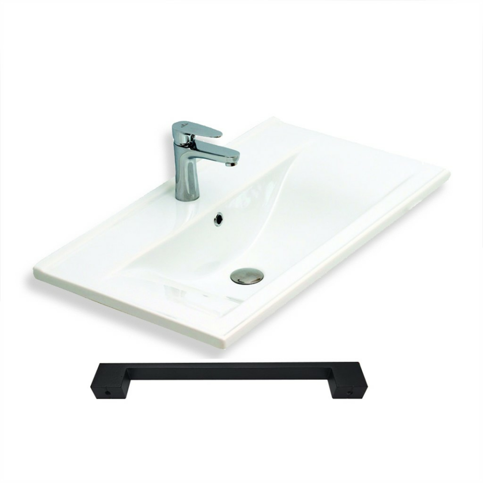 Teta Home Floransa 65 cm MDF Gövde Membran Kapak Banyo Dolabı Seti