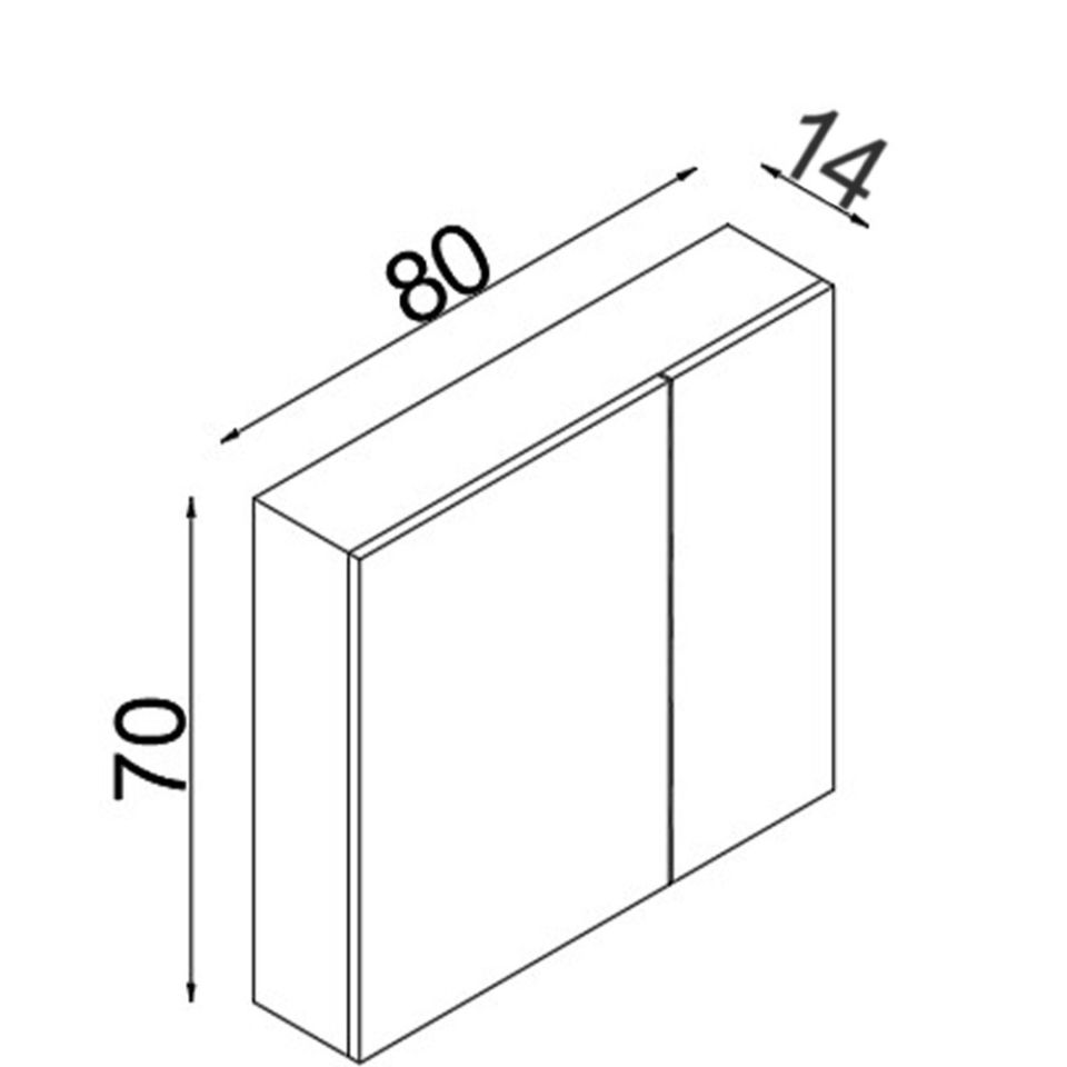 Teta Home Tokyo 80CM Mdf Banyo Üst Aynalı Dolap
