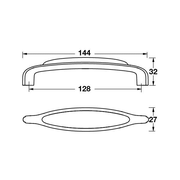 Hafele Mobilya Kulpu Lean 128mm Antik Gümüş