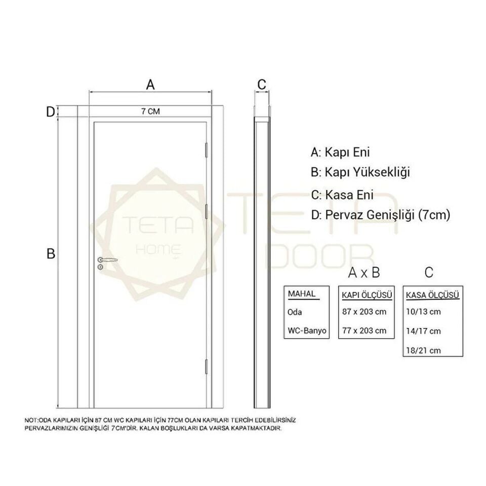 Teta Home Amanos Amerikan Panel Kapı