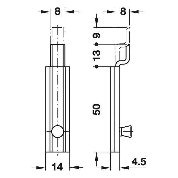 Hafele Mobilya Sürgüsü Dirs.Pi.Ni.Kpl.70Mm