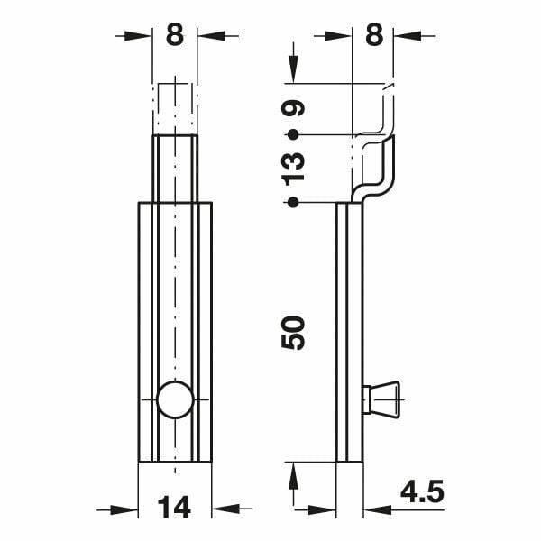 Hafele Mobilya Sürgüsü Dirs.Pi.Ni.Kpl.70Mm