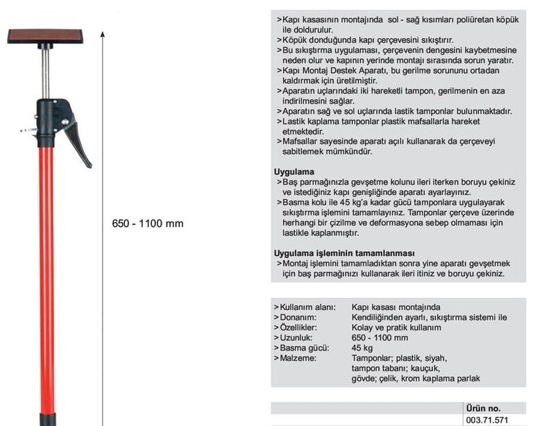 Hafele Kapı Kasası Sıkıştırma Aleti 65-110cm