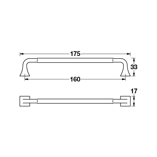 Hafele Mobilya Kulpu Elmer 160mm Mat Siyah