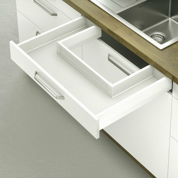 Hafele Eviye Altı Çekmece Seti Bordürsüz 50'lik Vidalı Beyaz