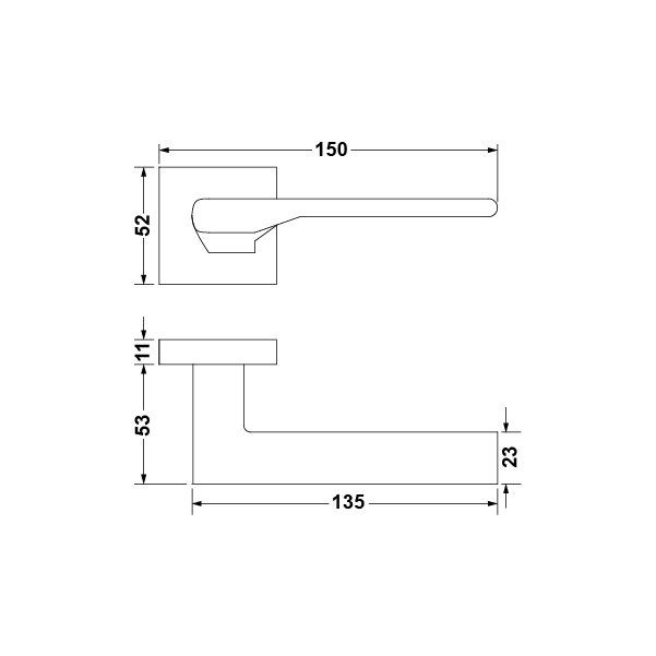 Hafele Kapı Kolu Seti Lupo WC Mat Siyah