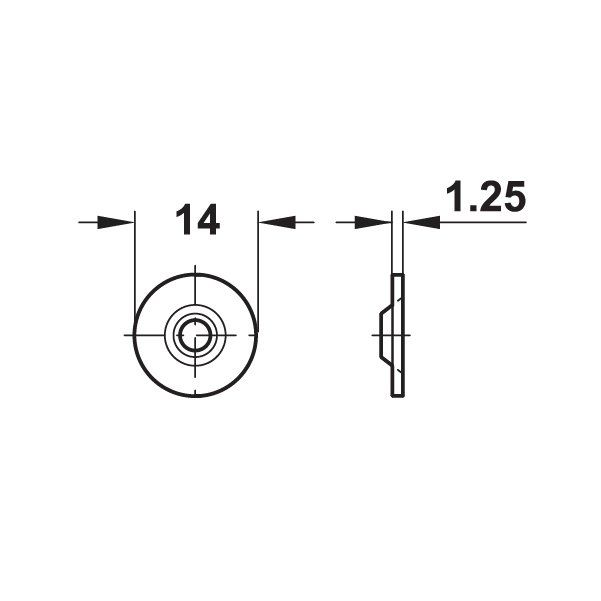 Hafele Karşı Parça 14mm, Galvaniz Renk