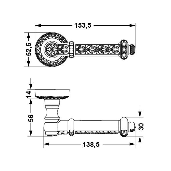 Hafele Kapı Kolu Seti Ponte WC Antik Bronz