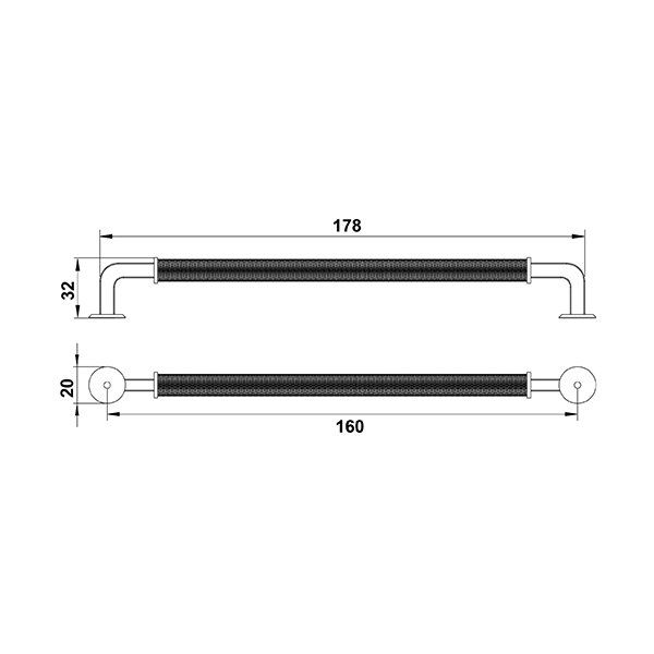 Hafele Mobilya Kulpu Aron 160mm Mat Siyah