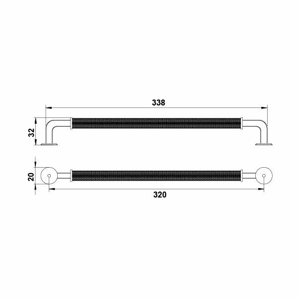 Hafele Mobilya Kulpu Aron 320mm Mat Siyah