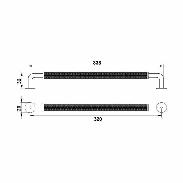 Hafele Mobilya Kulpu Aron 320mm Mat Siyah