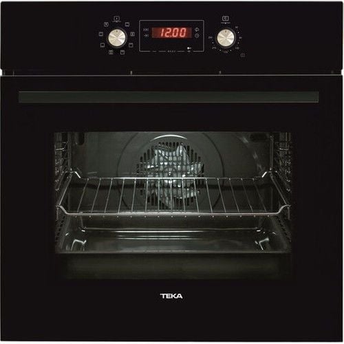 Teka HAK 629 BK Ankastre Multifonksiyonel Dijital Ekranlı Fırın Gömülebilir Düğme/Teleskopik Ray Siyah Cam 65 lt