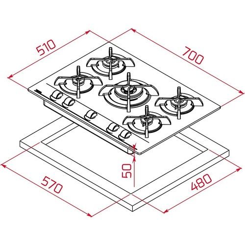Teka Gbc 75030 Siyah Ankastre Ocak