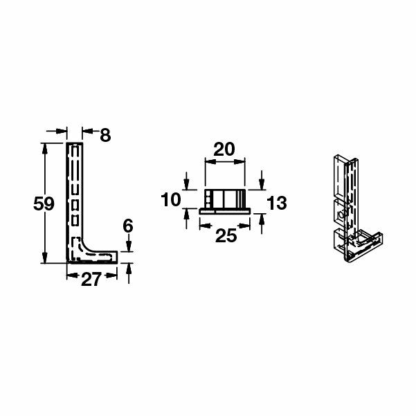 Hafele Profil Kulp Striata-L Sağ Yan Kapak Elemanı Mat Siyah