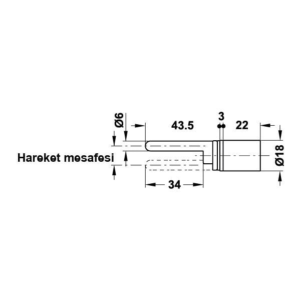 Hafele Symo Keson Kilidi 12/Ø18mm