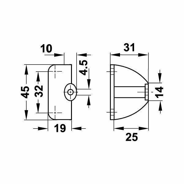 Hafele Mobilya Kulpu Slido Fix 45mm Adaptörü Mat Krom