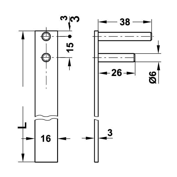 Hafele Symo Keson Kilit Çubuğu 600mm