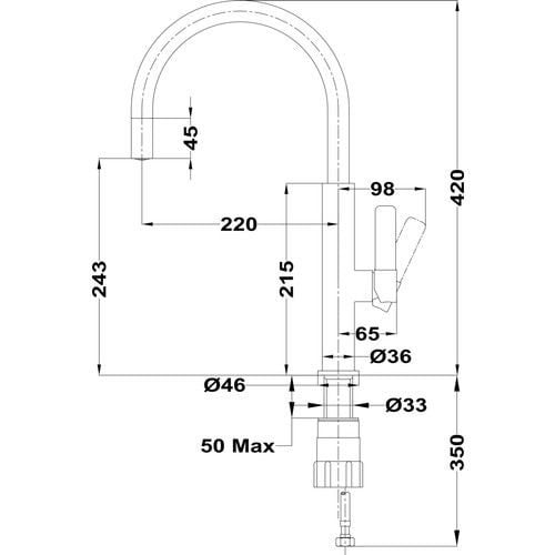 Teka FOT 995 SS Kuğu Mutfak Bataryası Krom