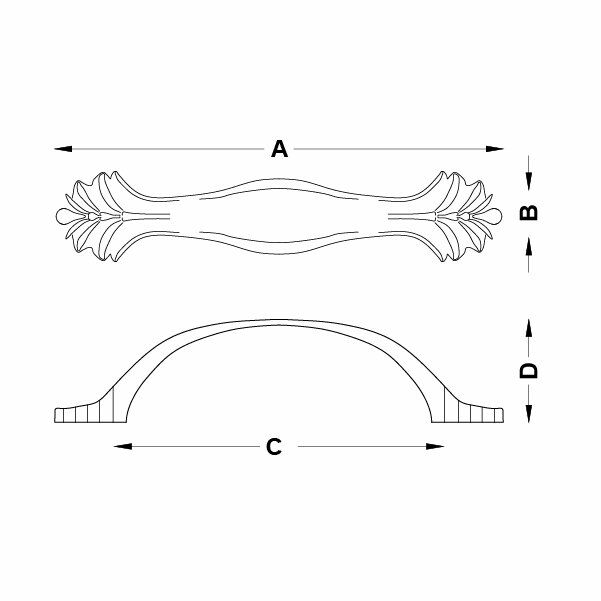 Hafele Mobilya Kulpu Lily 128mm Parlak Altın