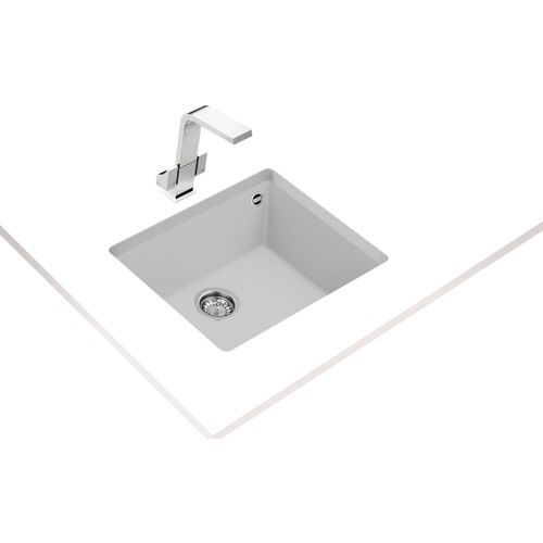 Teka SQUARE 50.40 TG ARTIC WHITE Tezgahaltı Granit Eviye Beyaz 50 cm