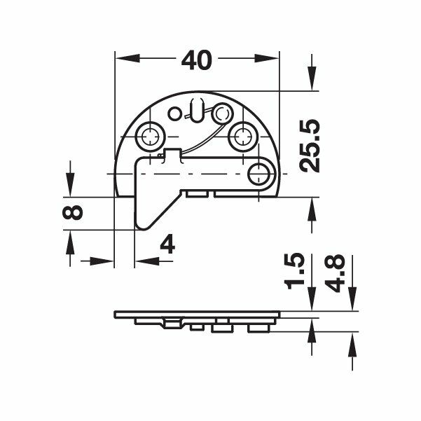 Hafele Çekmece Mandalı Çelik Nikel Sağ