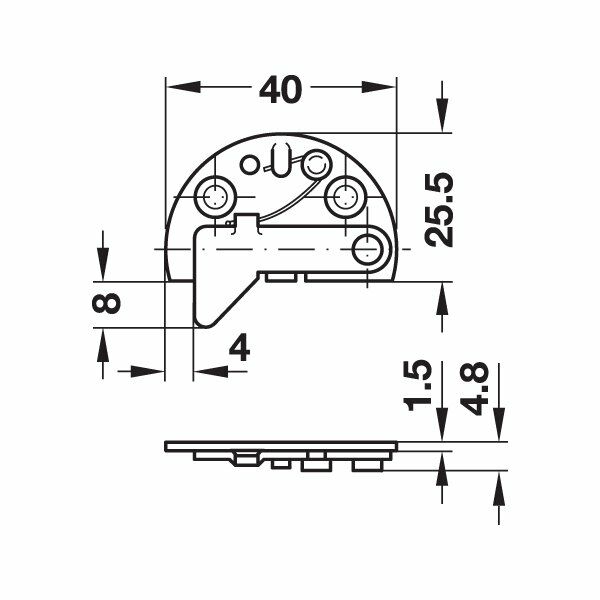 Hafele Çekmece Mandalı Çelik Nikel Sol