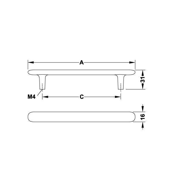 Hafele Mobilya Kulpu H2135 128mm Mat Siyah