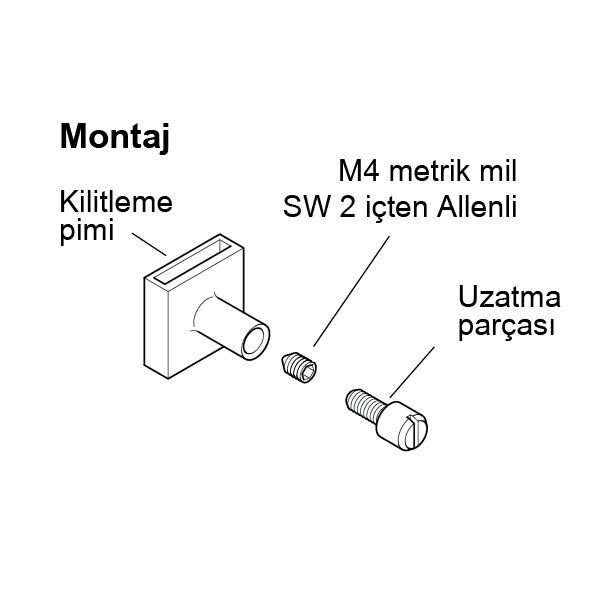 Hafele Kilitleme Pimi 9mm, Nikel