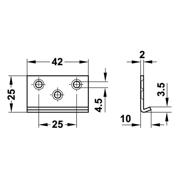 Hafele Symo Kilit Karşılğı 42x25x10mm, Nikel