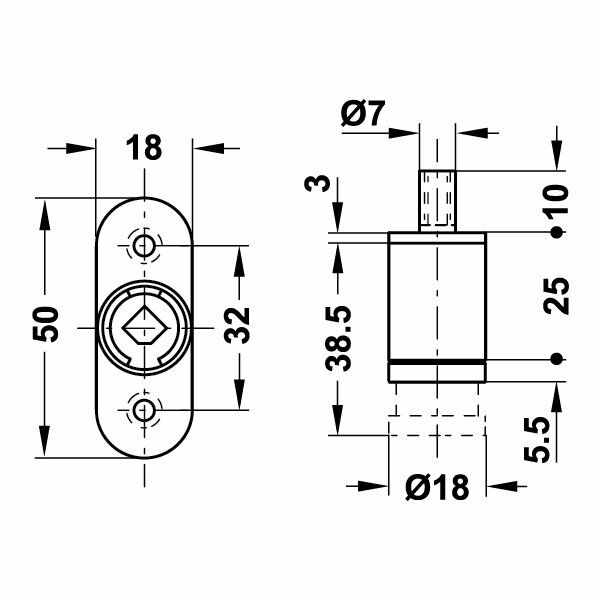 Hafele Symo Basmalı Kilit, Nikel Kaplama