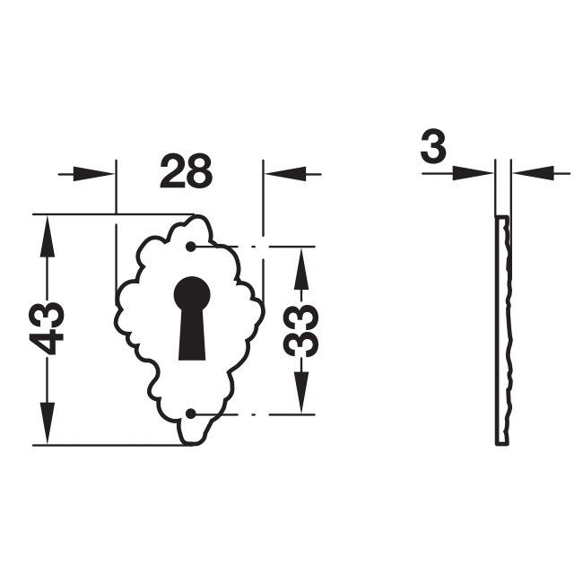 Hafele Rozet Bronz Kahve 28x43mm